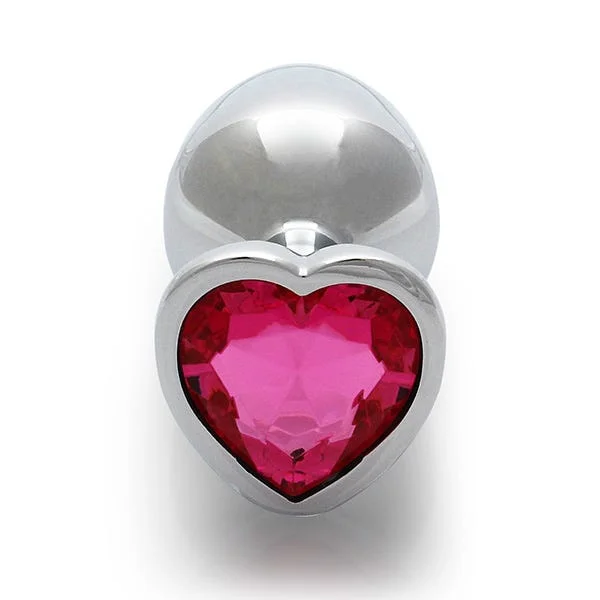 Ouch Pink Heart Gem Metal Plug Medium