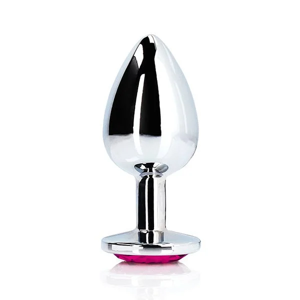 Ouch Pink Heart Gem Metal Plug Medium