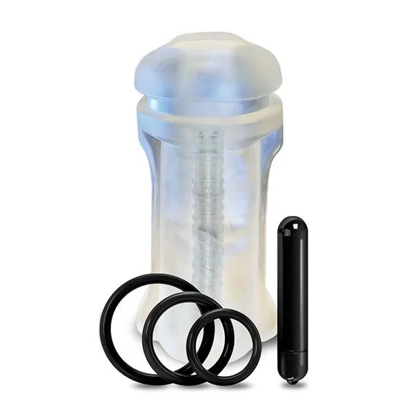 Happy Ending Vibrating Lip Service Stroker and Cock Ring Set — image 5 of 5