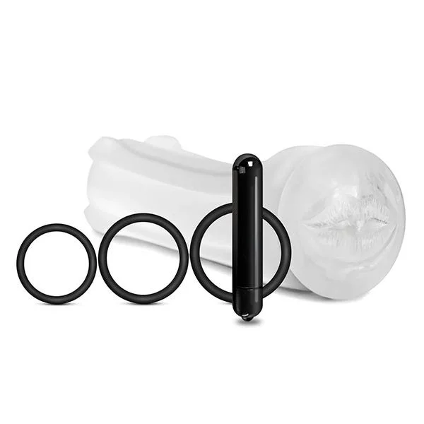 Happy Ending Vibrating Lip Service Stroker and Cock Ring Set — image 3 of 5