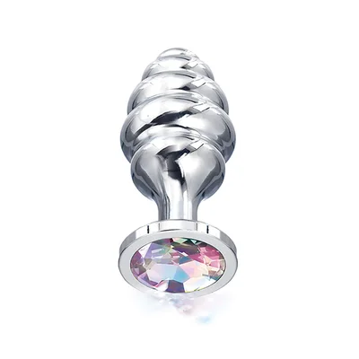 Nixie Honey Dipper Ribbed Metal Jeweled Butt Plug