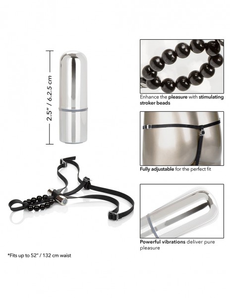 Cal Exotics Rechargeable Silicone Lovers Thong with Pleasure Beads