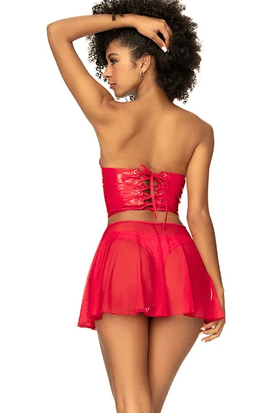 Mapale by Espiral Trix Wet Look 2 In 1 Bustier & Babydoll Set — image 12 of 15