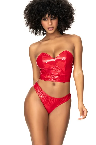 Mapale by Espiral Trix Wet Look 2 In 1 Bustier & Babydoll Set — image 13 of 15