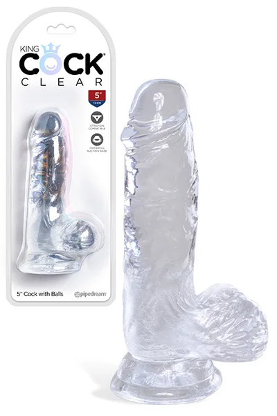 Pipedream King Cock Clear Realistic 5" Dildo with Balls & Suction Cup Base — image 7 of 9
