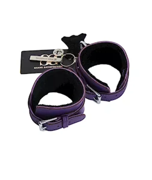 Bound X Textured Leather Wrist Cuff With Fur Lining — image 9 of 16