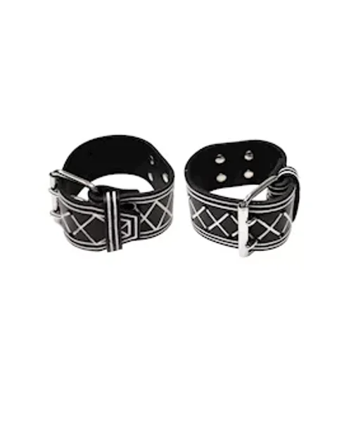 Bound X Painted Saddle Leather Cuffs — image 6 of 8