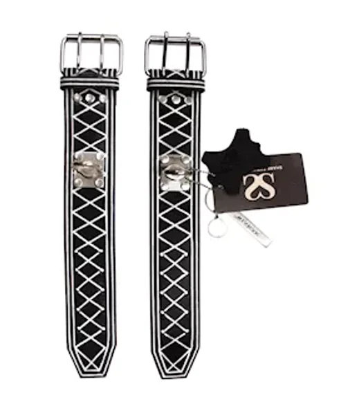 Bound X Painted Saddle Leather Cuffs — image 7 of 8