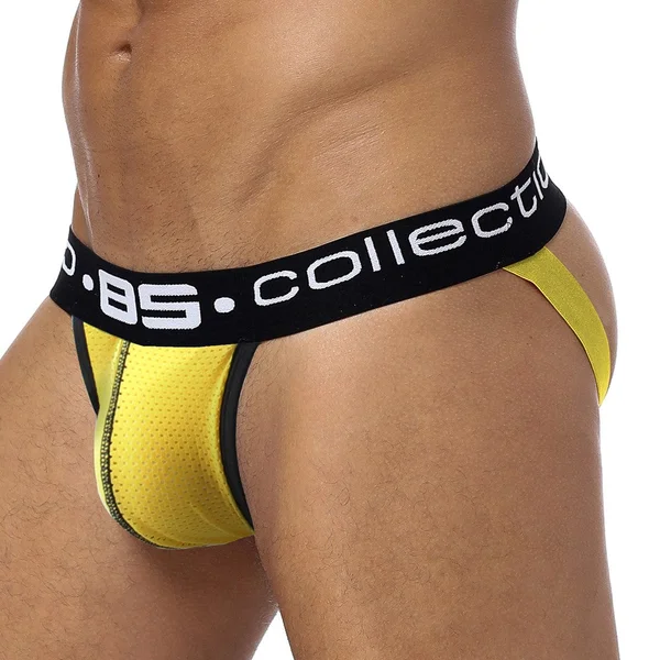 Club Jox Jockstrap 85 Collection Perforated Pouch Yellow — image 4 of 4