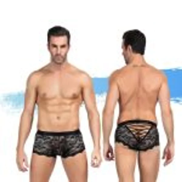 Ashella Lingerie Mica Lace Boxer Brief Black L/XL — image 3 of 4