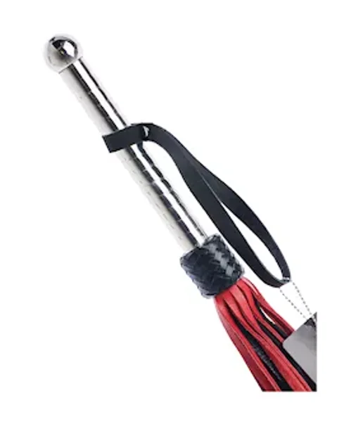 Bound X Leather Flogger With Spiral Metal Handle — image 8 of 9