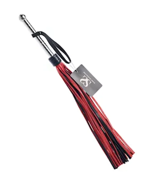 Bound X Leather Flogger With Spiral Metal Handle — image 7 of 9