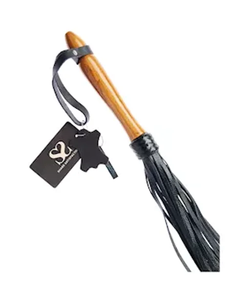 Bound X Textured Leather Flogger With Wooden Handle — image 5 of 6