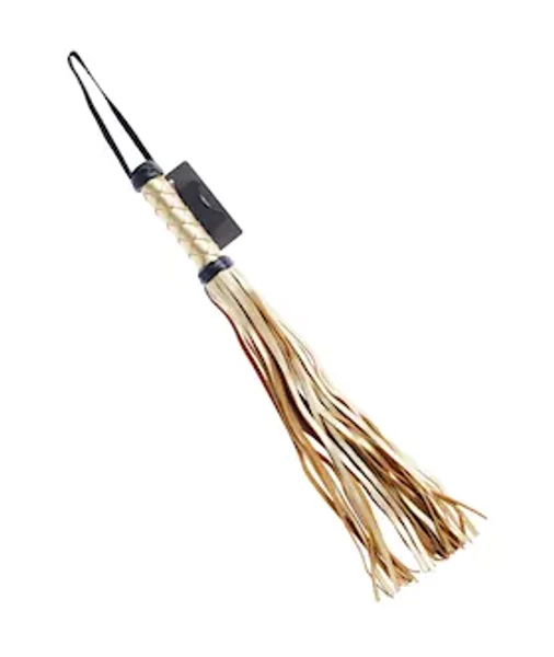 Bound X Gold Leather Flogger With Diamond Pattern Handle — image 4 of 6