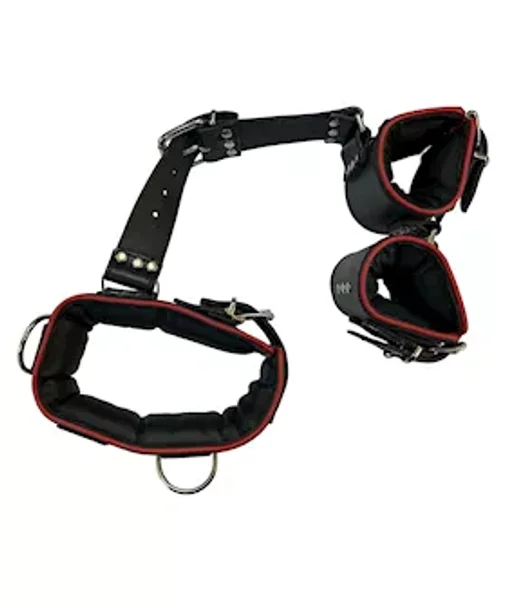 Bound X Padded Leather Cuff And Collar Set — image 3 of 4