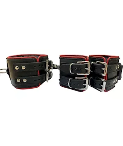 Bound X Padded Leather Cuff And Collar Set — image 4 of 4