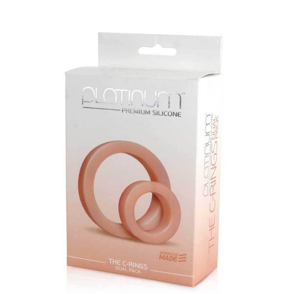 The C-Rings Platinum Premium Silicone Tan Cock Ring Set by Doc Johnson