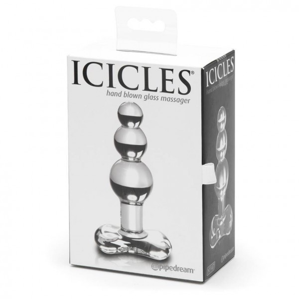 Icicles No 47 Beaded Glass Butt Plug with T-Bar Base