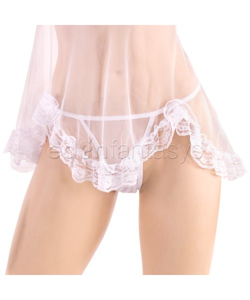 Peek-a-boo babydoll with g-string