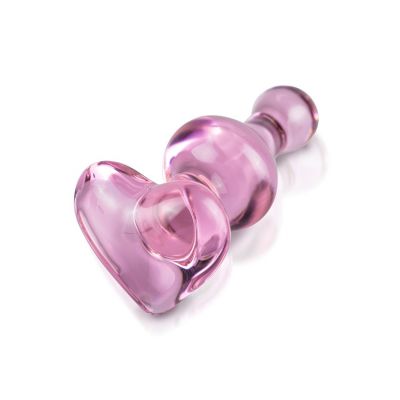 Pipedream Icicles 3 9 Glass Butt Plug with Heart Base