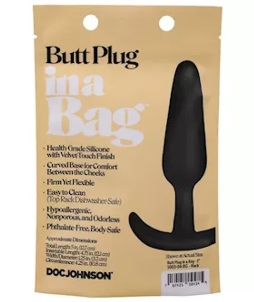 Butt Plug In A Bag 5 Inch Black — image 6 of 6