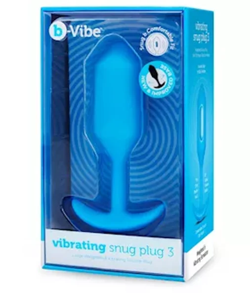 B-vibe Vibrating Snug Plug Large Blue (Size 3) — image 8 of 8