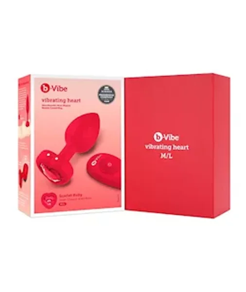 B-vibe Remote Control Vibrating Jewelled Heart Plug M/l — image 8 of 8