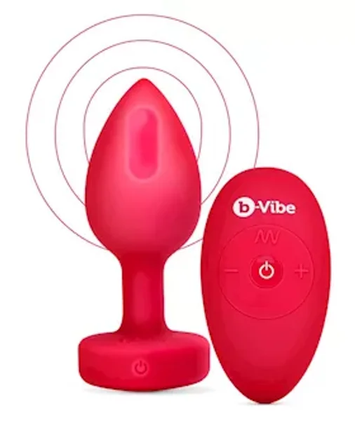 B-vibe Remote Control Vibrating Jewelled Heart Plug M/l — image 5 of 8