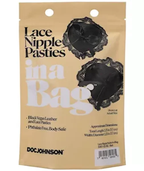 Lace Nipple Pasties In A Bag Black — image 6 of 6