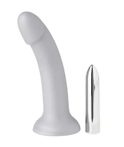 Nood Colours Silver Dildo With Bullet — image 4 of 6