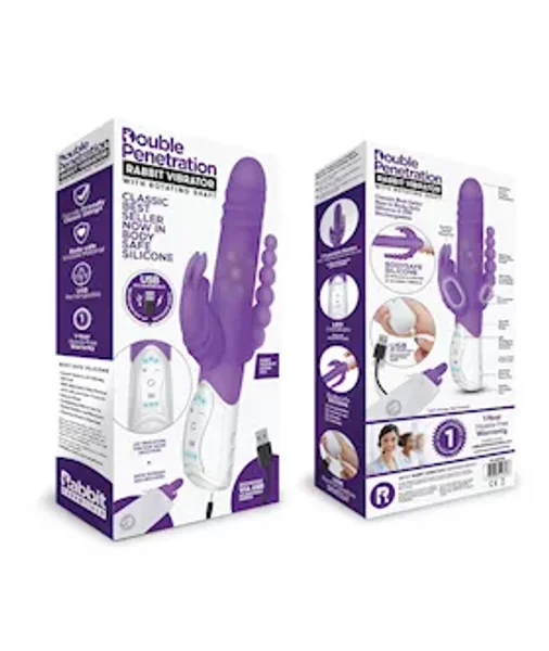 Rr Rechargeable Double Penetration Rabbit Purple — image 2 of 2