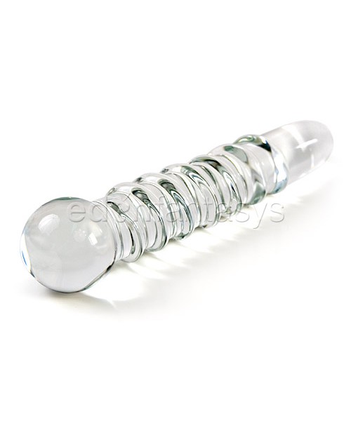 Swirl rib glass dildo probe