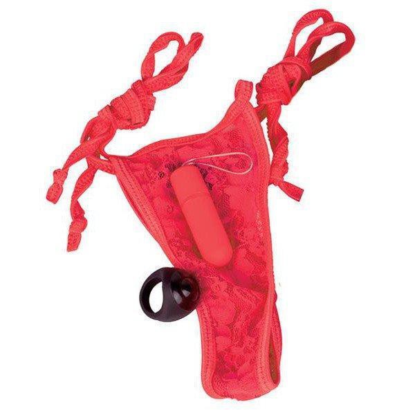 Red Lace Vibrating Panty With Secret Ring Remote