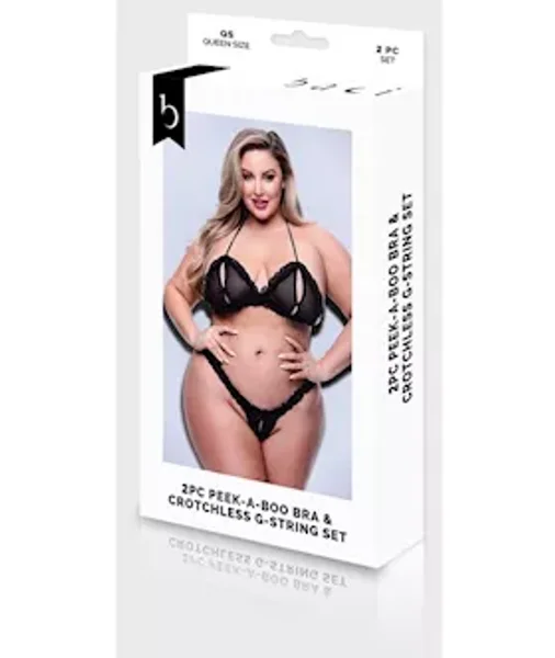 Baci 2pc Peek-a-boo Bra & Crotchless G-string Set - Q Bx — image 4 of 4