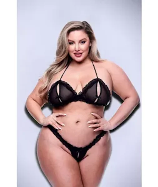 Baci 2pc Peek-a-boo Bra & Crotchless G-string Set - Q Bx — image 2 of 4