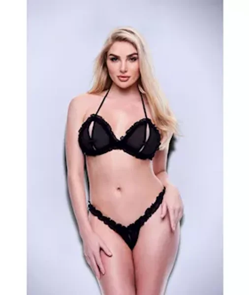 Baci 2pc Peek-a-boo Bra & Crotchless G-string Set-s/m Bx — image 4 of 6