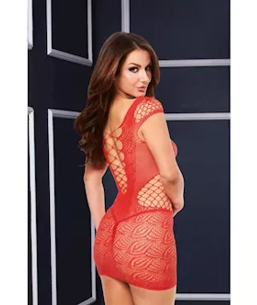 Baci Corset Front Lace Mini Dress - Red Bx — image 5 of 6
