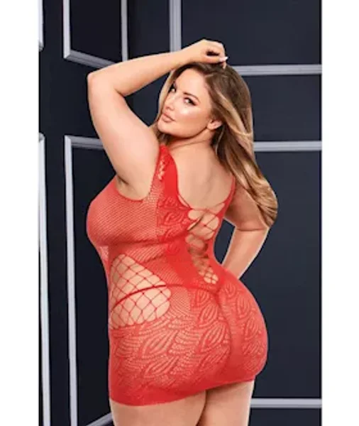 Baci Corset Front Lace Mini Dress - Red - Q Bx — image 5 of 6