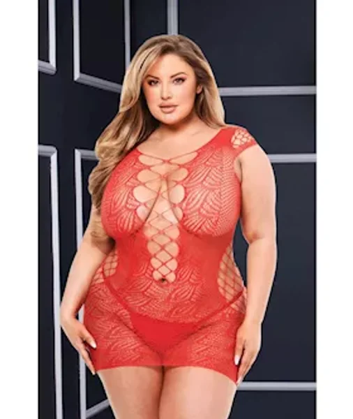 Baci Corset Front Lace Mini Dress - Red - Q Bx — image 4 of 6