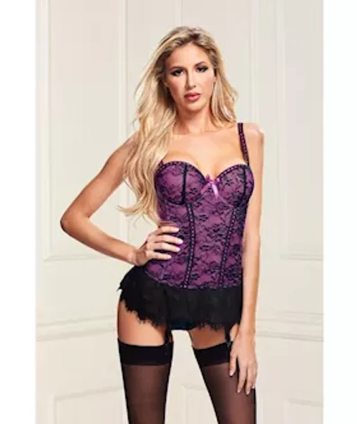 Baci Bustier And Gstring Purple S Plbg — image 3 of 4