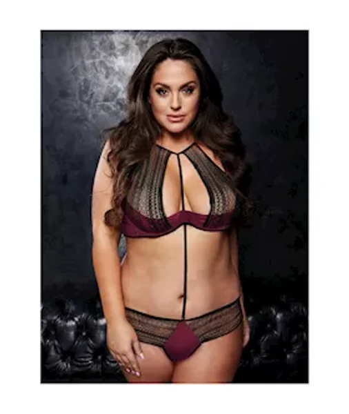 Keyhole Satin And Lace 2 Piece Set — image 3 of 6