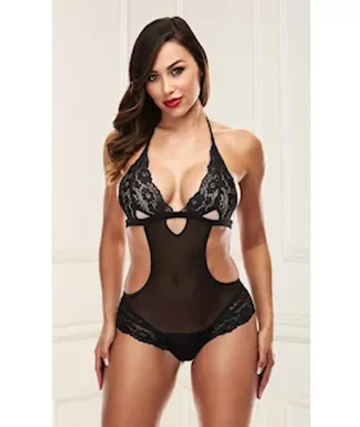Open Sides Teddy With Lace Detailing — image 3 of 4