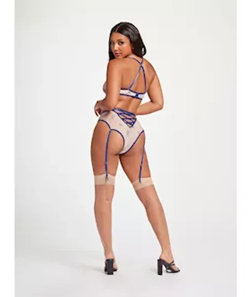 Sheer Elegance Two Piece Bra Set Stm-11484-blue-s — image 4 of 4