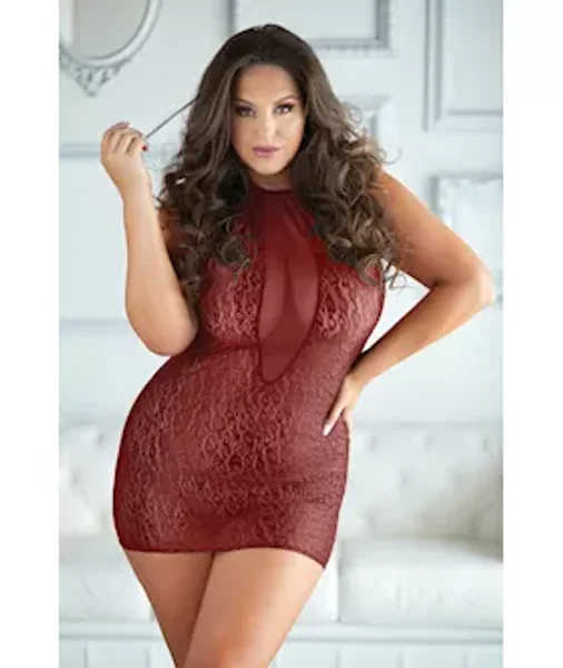 Leopard And Mesh Halter Dress — image 2 of 2