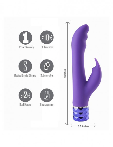 Maia Hailey Crystal Gems 10 Function Rabbit Vibrator