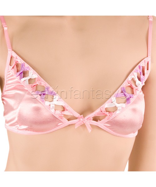 Satin bra and skirt set
