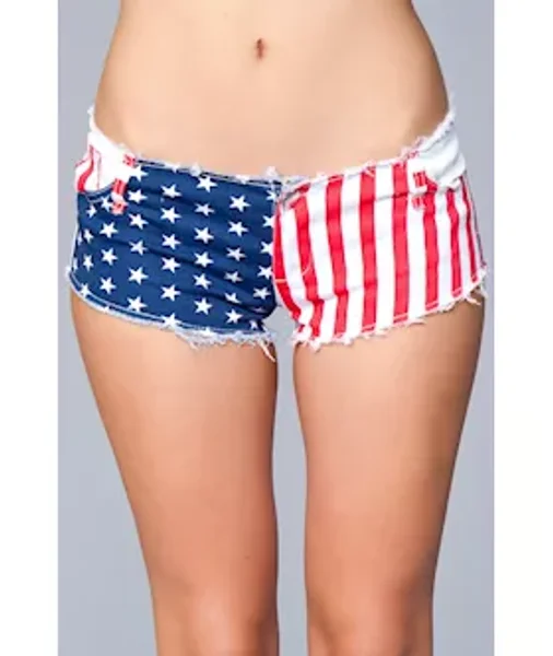 Sexy American Us Flag Mini Shorts Jeans — image 2 of 2
