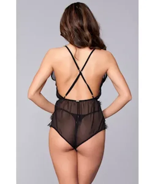Lace Plunge Neck Romper - L — image 6 of 6