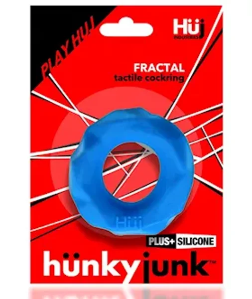 Hunkyjunk Fractal Tactile Cockring Teal Ice