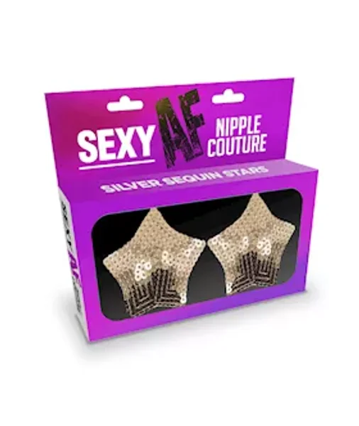 Sexy Af Nipple Pasties Silver Stars — image 3 of 4